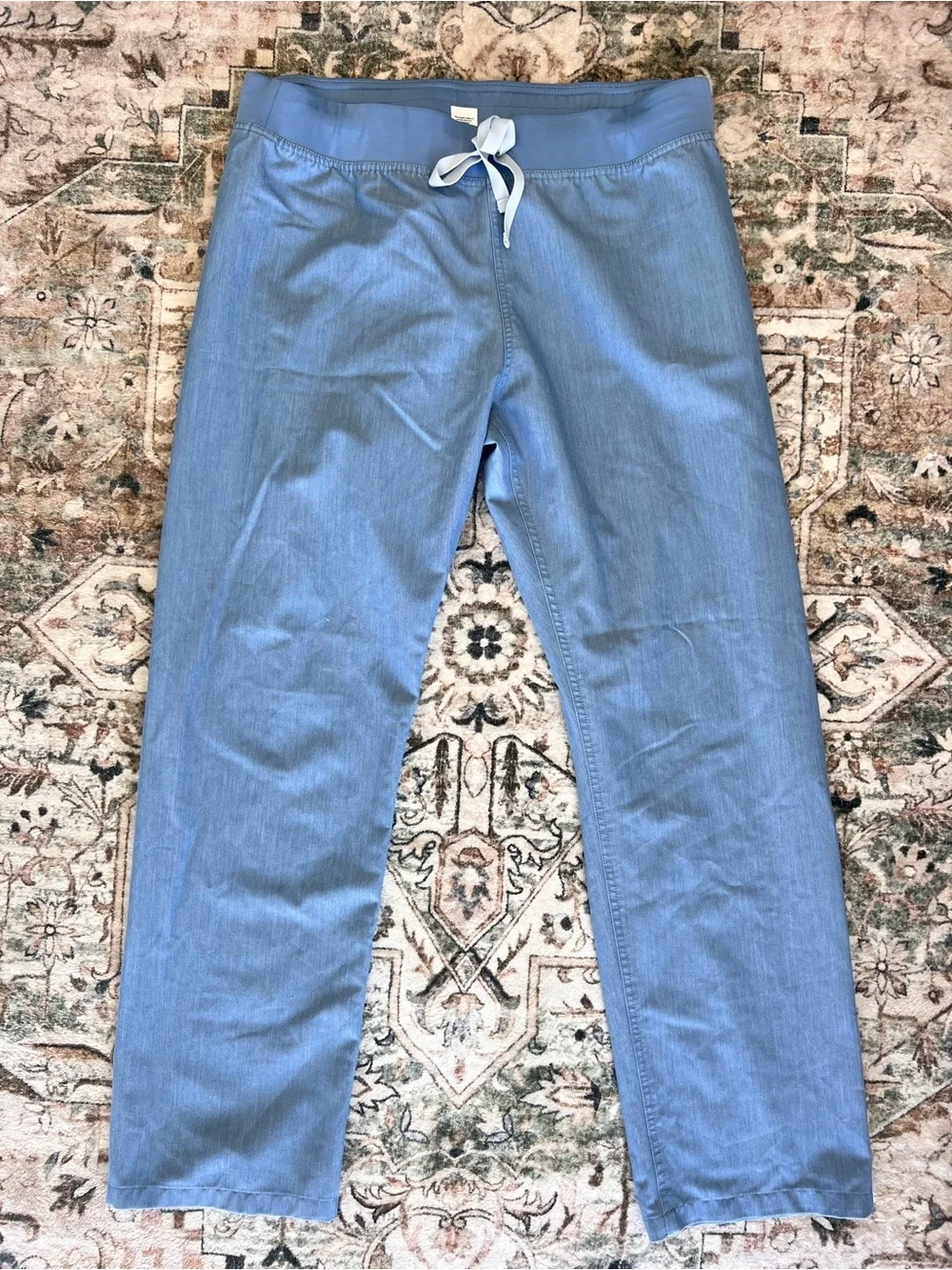 Figs Technical Collection Light Blue Straight Leg Scrub Pants- Large